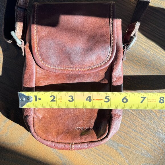 Vintage Jack Georges Brown Leather Crossbody Bag - Picture 15 of 16